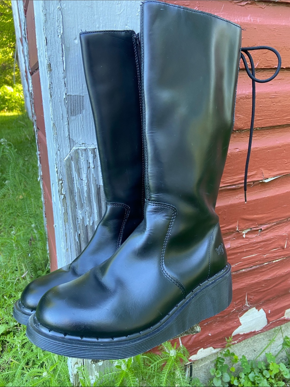 Rare Vintage Dr. Martens 3A34 Black Leather Made in England Boots Women's Size 8